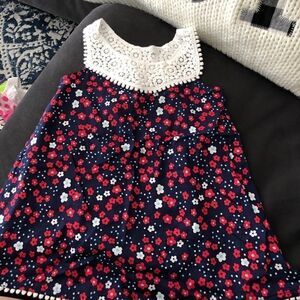 Circo 3T girls floral tank top blue pink white